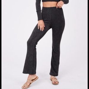 Emory Park High Waist Rib Knit Flare Pants Sz S